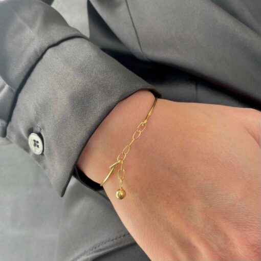 HEIRING CHAIN W/BULLET TOP MULTI I FORGYLDT SØLV - 53-4-10FG - Billede 2