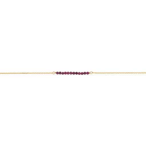 SCROUPLES SOHO ARMBÅND FORGYLDT SØLV MED RØDE STEN - 38742A,M