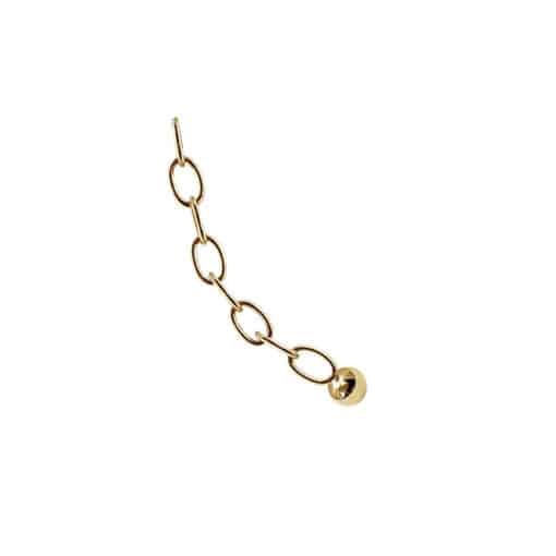 HEIRING CHAIN W/BULLET TOP MULTI I FORGYLDT SØLV - 53-4-10FG