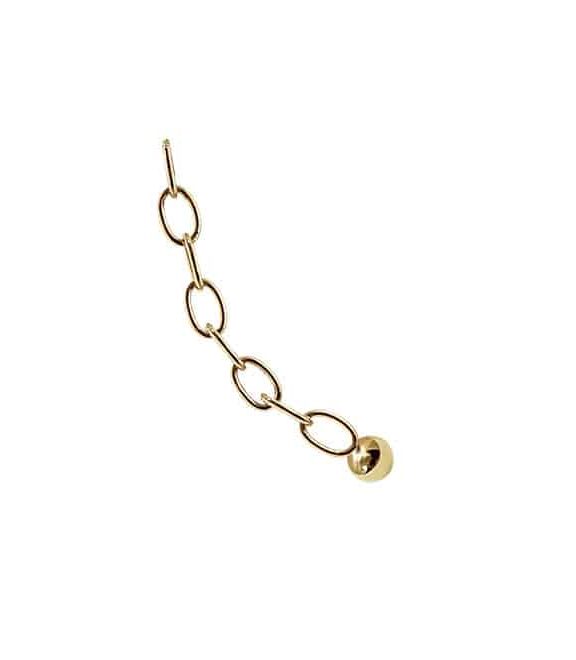 HEIRING CHAIN W/BULLET TOP MULTI I FORGYLDT SØLV - 53-4-10FG