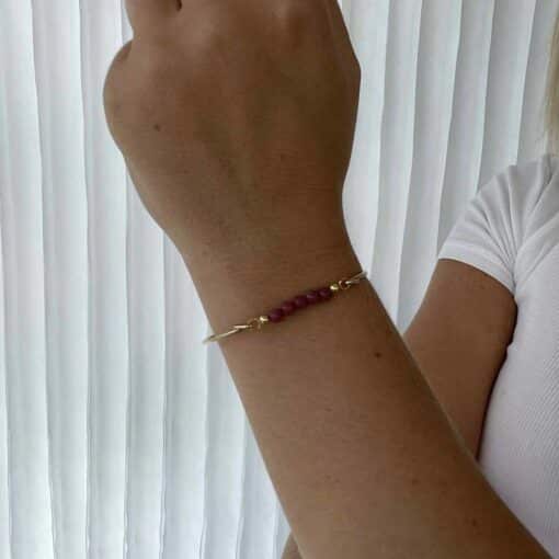 HEIRING PINK RHODONIT TOP TIL MULTI ARMRING I FORGYLDT SØLV - 53-4-92FG - Billede 2