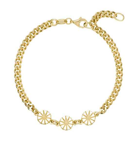 LUND SØLV FORGYLDT ARMBÅND PANZER MED MAGUERIT - 90110019-3-M