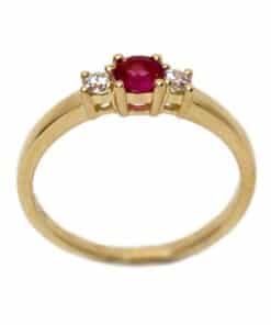 CHRISTOFFERSEN JEWELLERY RING 14 KARAT GULD MED RUBIN OG 0,11 CARAT BRILLANTER – 5000490-RU