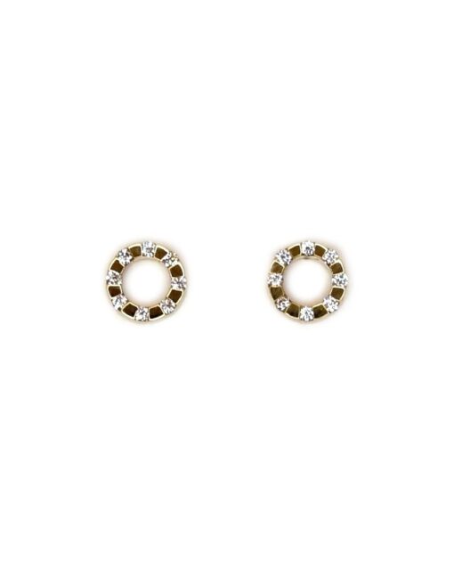 CHRISTOFFERSEN JEWELLERY CIRKEL ØRESTIKKER 14 KARAT GULD MED 0,125 CARAT BRILLANTER – 3000352