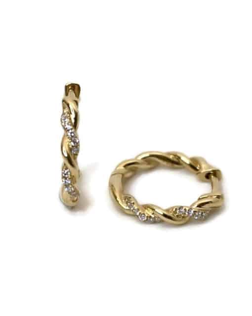 CHRISTOFFERSEN JEWELLERY SNOET KNÆK CREOL 14 KARAT GULD MED BRILLANTER – 3700538