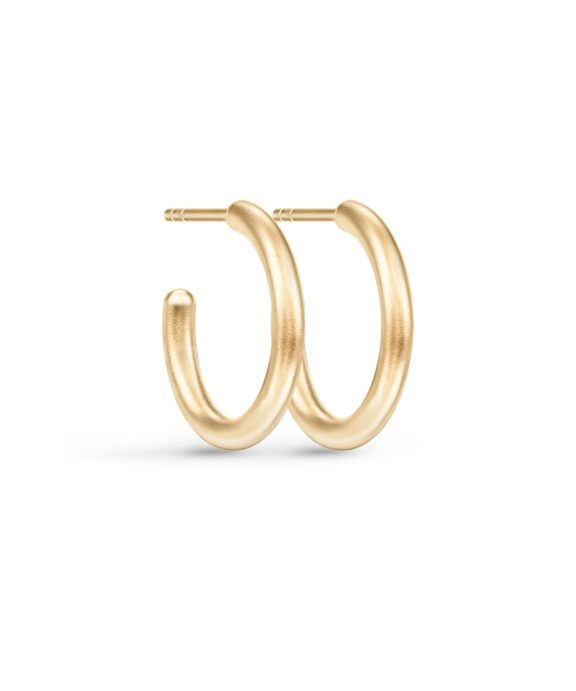 JULIE SANDLAU CLASSIC MEDIUM HOOPS ØRERINGE I FORGYLDT SØLV - HPS103GD