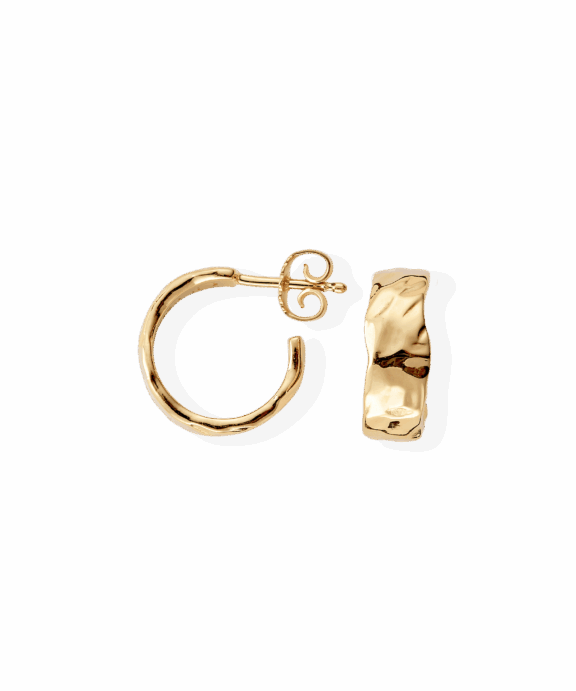 CAMILLE BRINCH LARGE BANKET HOOPS I FORGYLDT SØLV - SBH-FG