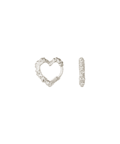 CAMILLE BRINCH MINI HEART CRUSH HOOPS SØLV ØRERINGE - MINIHCRH