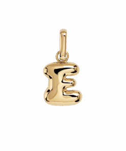 CAMILLE BRINCH LETTER PUFFER CHARM E I FORGYLDT SØLV - EPUL-FG-P