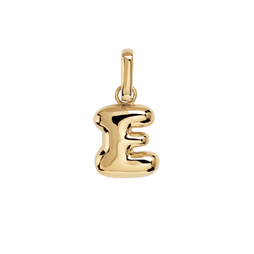 CAMILLE BRINCH LETTER PUFFER CHARM E I FORGYLDT SØLV - EPUL-FG-P