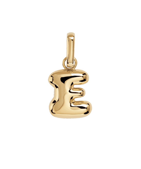 CAMILLE BRINCH LETTER PUFFER CHARM E I FORGYLDT SØLV - EPUL-FG-P
