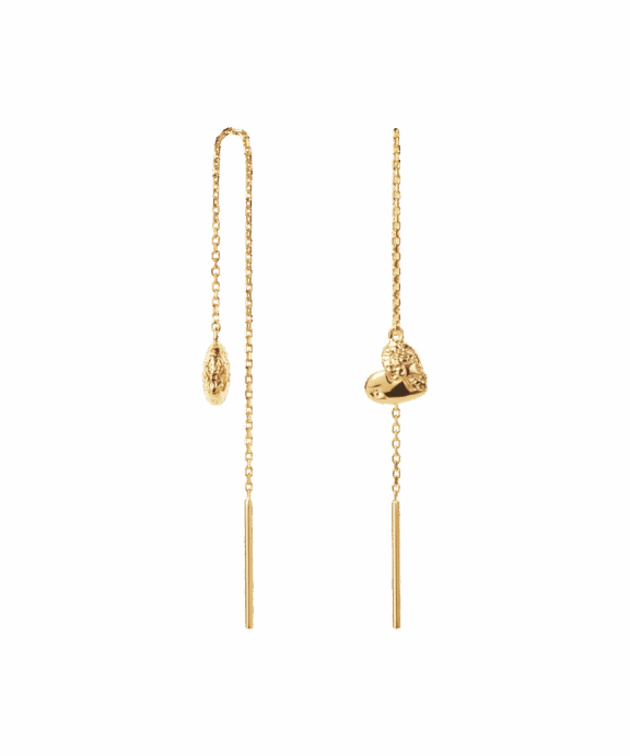 CAMILLE BRINCH SPARKLY HEART EARLINES I FORGYLDT SØLV - SPHEE-FG