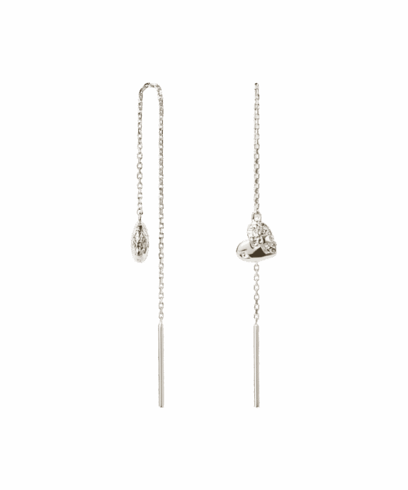 CAMILLE BRINCH SPARKLY HEART EARLINES I SØLV - SPHEE