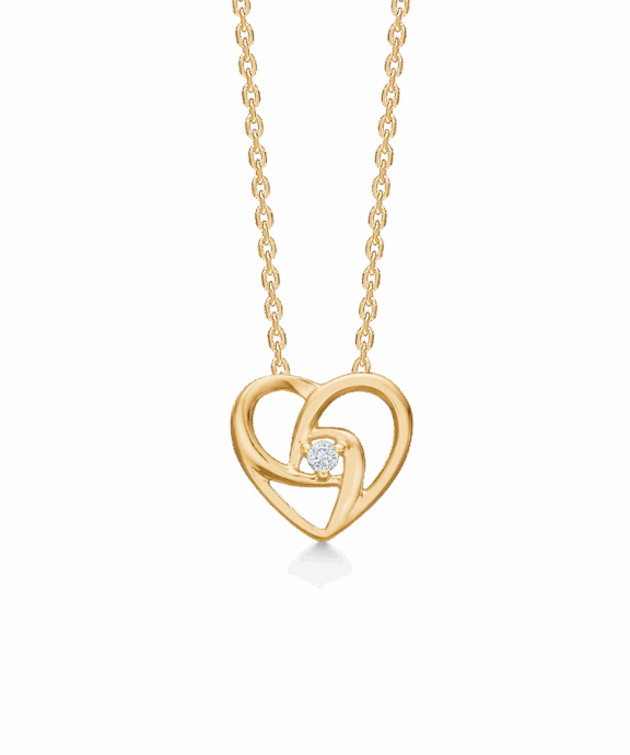 MADS Z HJERTE VEDHÆNG I 14 KARAT GULD MED BRILLANT - 1521045