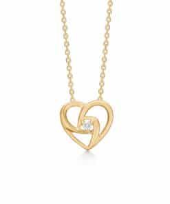 MADS Z HJERTE VEDHÆNG I 14 KARAT GULD MED BRILLANT - 1521046