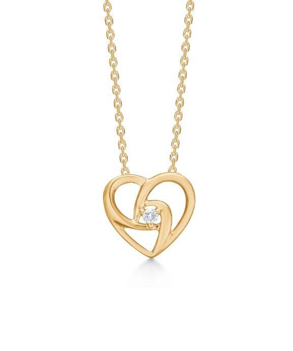 MADS Z HJERTE VEDHÆNG I 14 KARAT GULD MED BRILLANT - 1521046