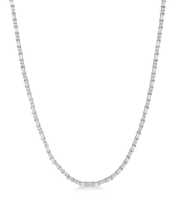 MADS Z CELESTIAL BY MEDINA HALSKÆDE I SØLV MED HVIDE TOPASER - 3126904