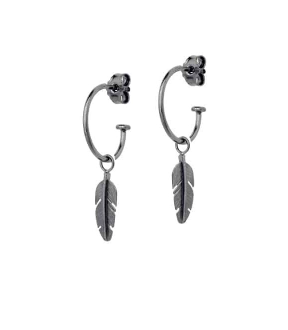 HEIRING FJER CREOL ØRERINGE I OXIDERET SØLV - 51-6-11OX