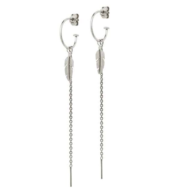 HEIRING FJER CREOL ØRERINGE MED KÆDE I SØLV - 51-6-13RH