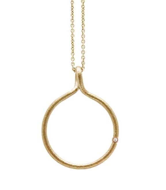 HEIRING DRØMMEFANGER MEDIUM VEDHÆNG MED DIAMANT I FORGYLDT SØLV - 51-9-13FG