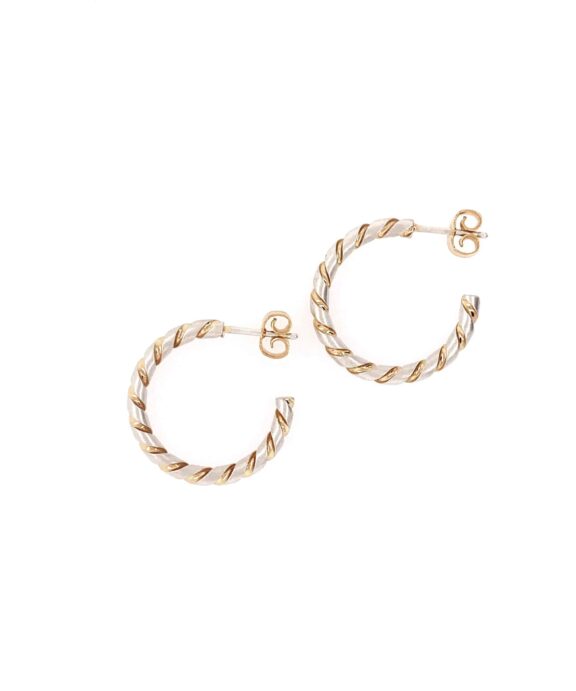 HEIRING TWISTET ØRERINGE CREOL I FORGYLDT SØLV - 52-1-82