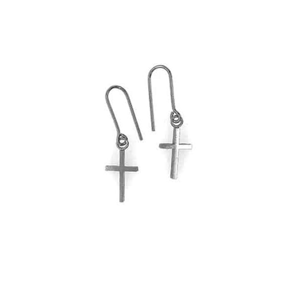 HEIRING ØREHÆNGER KORS I SØLV OXYDERET - 52-1-91OX