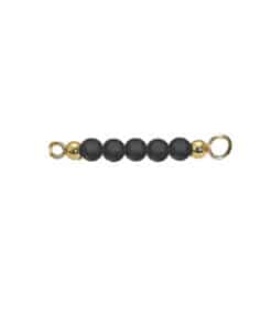 HEIRING SORT AGAT TOP TIL MULTI ARMRING I FORGYLDT - 53-4-27FG