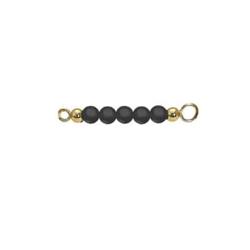 HEIRING SORT AGAT TOP TIL MULTI ARMRING I FORGYLDT - 53-4-27FG