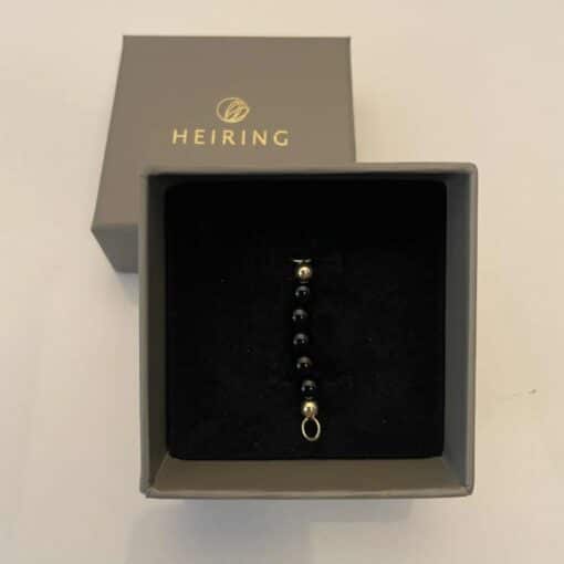 HEIRING SORT AGAT TOP TIL MULTI ARMRING I FORGYLDT - 53-4-27FG - Billede 4