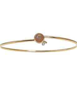 HEIRING KOULÉ ARMRING MED PEACH MÅNESTEN OG BRILLANT - 53-5-12FG