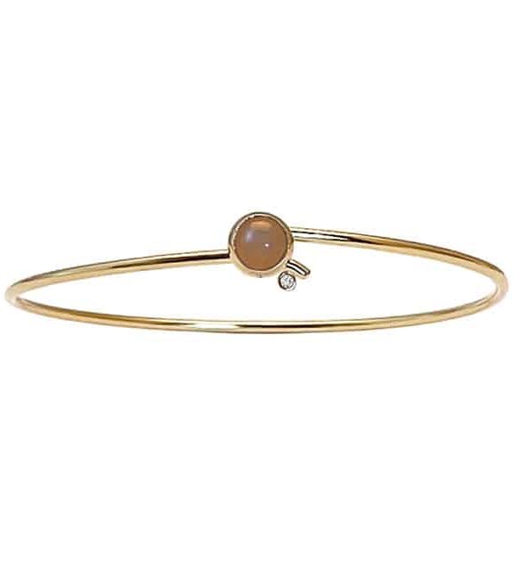 HEIRING KOULÉ ARMRING MED PEACH MÅNESTEN OG BRILLANT - 53-5-12FG