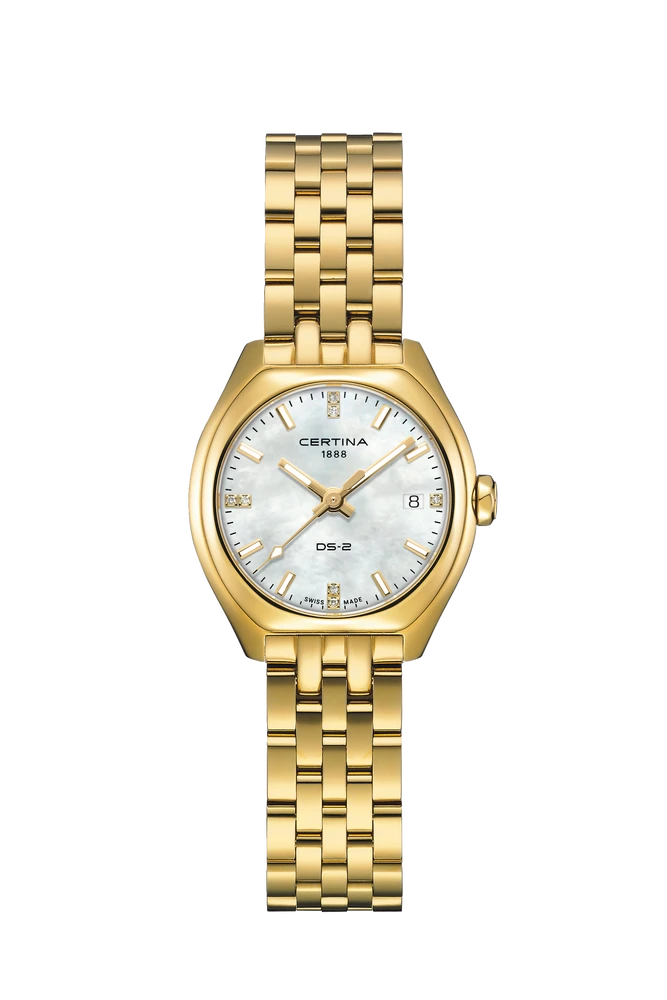 CERTINA DS 2 DAME GULD MED DIAMANTER - C0492103311600