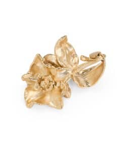 FLORA DANICA JULEROSE JULEPYNT I BELAGT 18 KARAT GULD - XMAS-JULEROSE- G