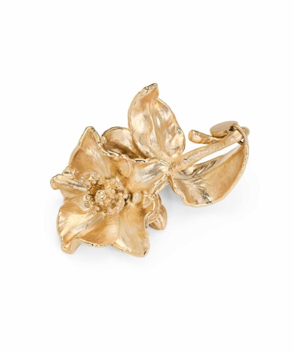 FLORA DANICA JULEROSE JULEPYNT I BELAGT 18 KARAT GULD - XMAS-JULEROSE- G