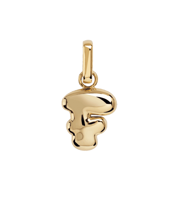 CAMILLE BRINCH LETTER PUFFER CHARM VEDHÆNG F I FORGYLDT SØLV - FPUL-FG-P