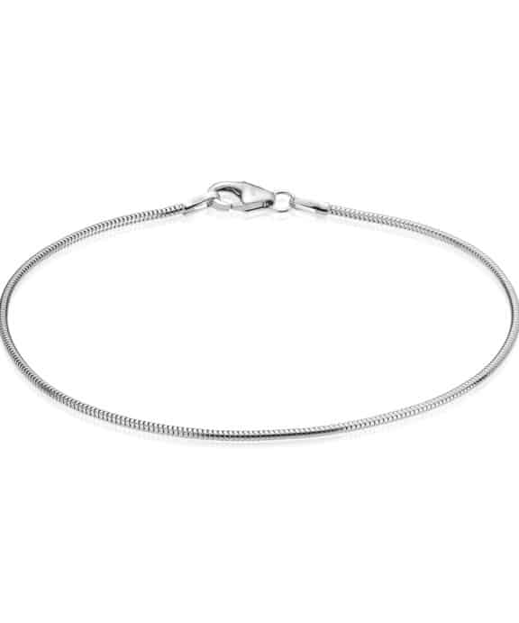 BNH ARMBÅND SLANGE I 14 KARAT HVIDGULD 18,5 CM - SH1412018CF