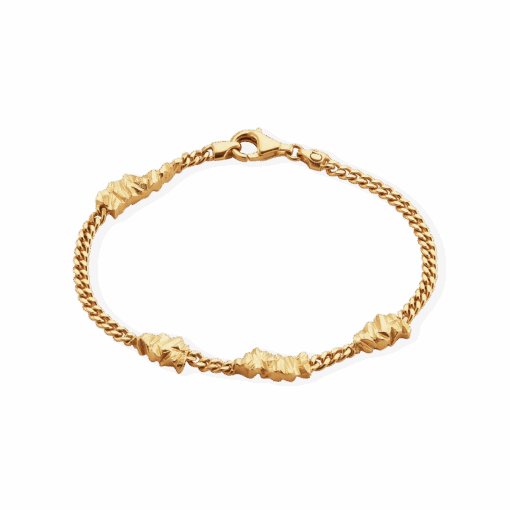 CAMILLE BRINCH SILICIUM PANZER ARMBÅND FORGYLDT SØLV 17 CM - SIPA-FG-17
