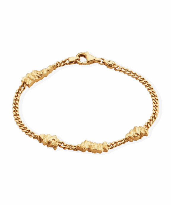 CAMILLE BRINCH SILICIUM PANZER ARMBÅND FORGYLDT SØLV 17 CM - SIPA-FG-17