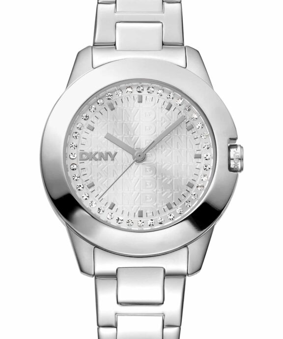 DKNY PARK AVE LOGO UR DAME STÅL MED LÆNKE - DK1L021M0035