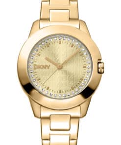 DKNY PARK AVE LOGO UR DAME GULD FARVET MED LÆNKE - DK1L021M0055
