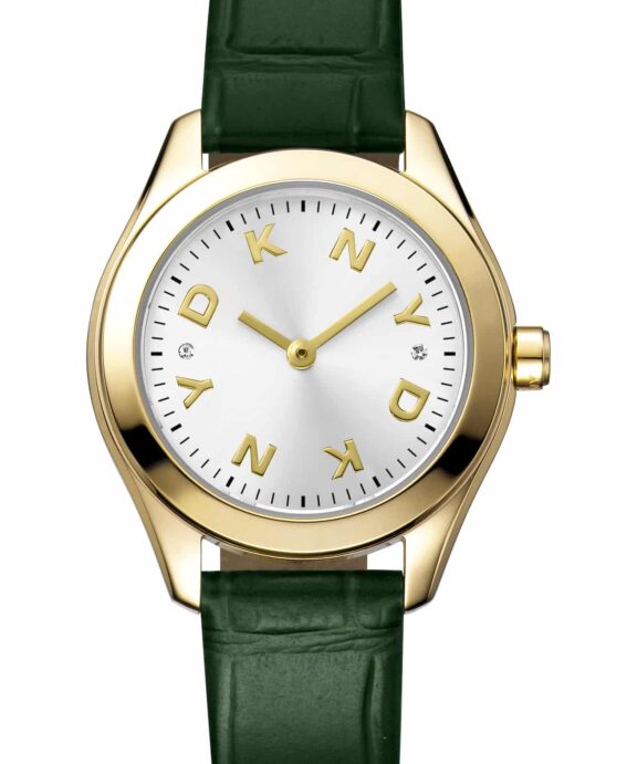 DKNY ASTORIA LOGO UR DAME MED GRØN LÆDERREM - DK1L033L0025