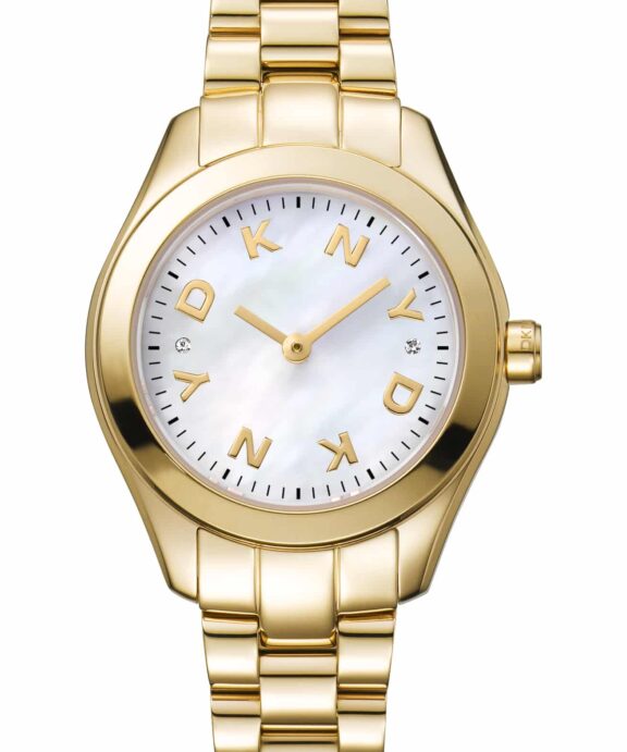 DKNY ASTORIA LOGO UR DAME GULD FARVET MED LÆNKE - DK1L033M0065