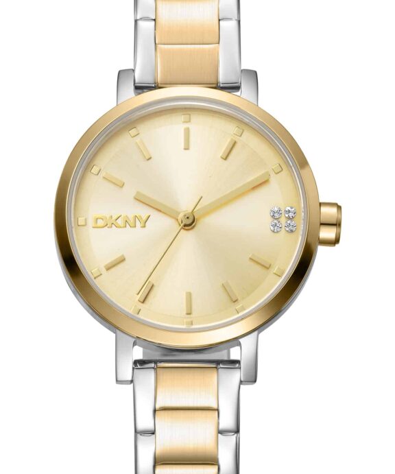DKNY SOHO GLITZ UR DAME STÅL OG GULD FARVET MED LÆNKE - DK1L038M0075