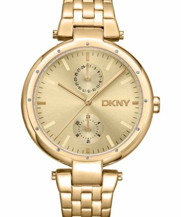DKNY DOWNTOWN MULTI UR DAME I GULD FARVET STÅL - DK1L066M0065