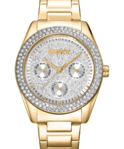DKNY CHAMPERS MULTI GLITZ UR DAME I GULD FARVET STÅL - DK1L078M0025