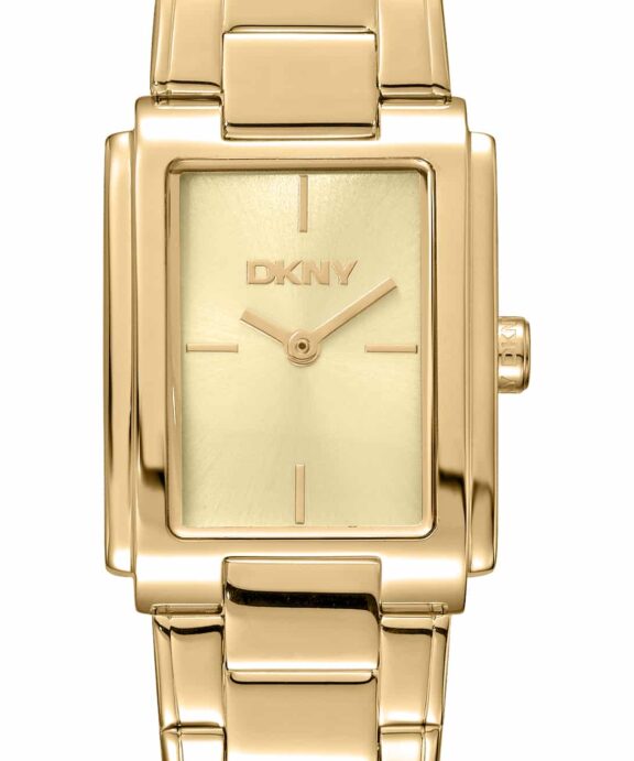 DKNY EVERYDAY DAME UR FIRKANTET I GULD FARVET STÅL - DK1L121M0065