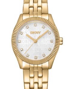 DKNY LOGO UR DAME GULD FAVRET MED LÆNKE - DK1L126M0055