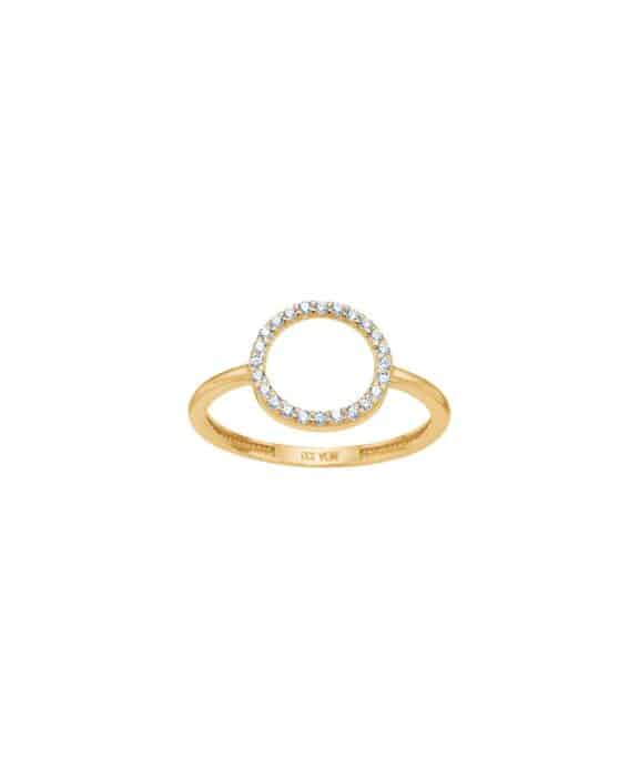 SIERSBØL CIRKEL RING I 8 KARAT GULD MED ZIRKONIA - 10832240300