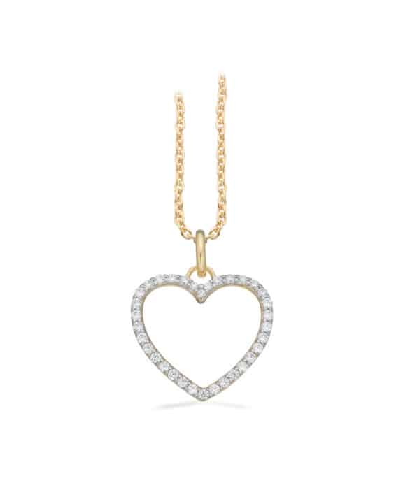 SCROUPLES HJERTE VEDHÆNG I 8 KARAT GULD MED ZIRKONIA - 215583