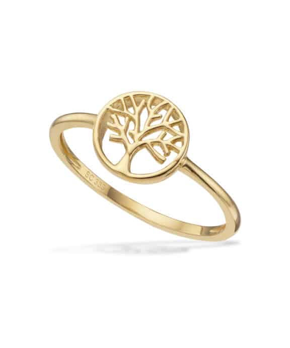 SCROUPLES RING MED LIVET TRÆ I 8 KARAT GULD - 715503